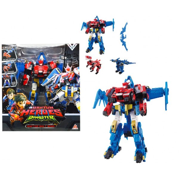 247396 Ігровий набір з роботом-трансформером DINOSTER - РАПТОР БОЛТ ВІНГ (2 машини, динозаври)