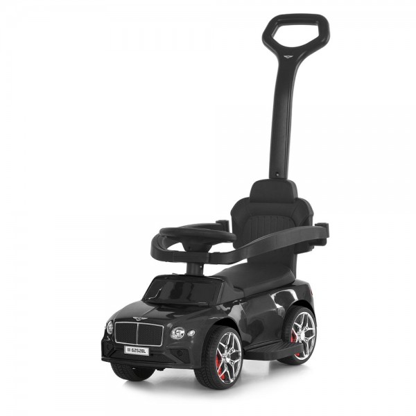 244684 Каталка-толокар M 6252EL-2  бат.ручка, муз, світло, шкіра, підсклянник, MP3, USB, BLUETOOTH, чорний