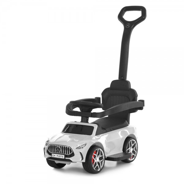244690 Каталка-толокар M 6255EL-1 (1шт) бат.ручка, муз, світло, шкіра, підсклянник, MP3, USB, BLUETOOTH, білий