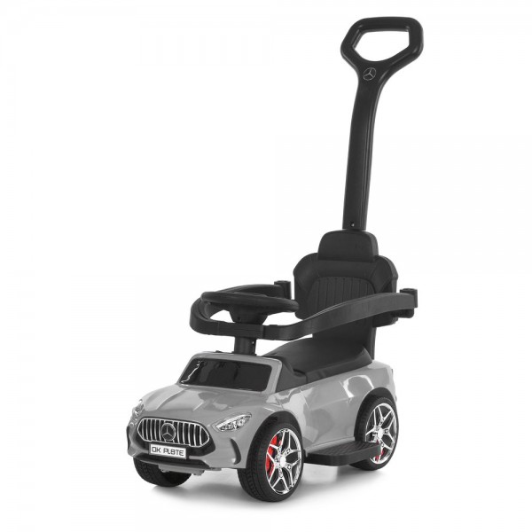 244691 Каталка-толокар M 6255EL-11 бат.ручка, муз, світло, шкіра, підсклянник, MP3, USB, BLUETOOTH, сірий