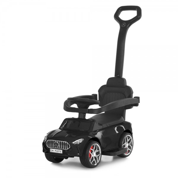 244692 Каталка-толокар M 6255EL-2 бат.ручка, муз, світло, шкіра, підсклянник, MP3, USB, BLUETOOTH, чорний