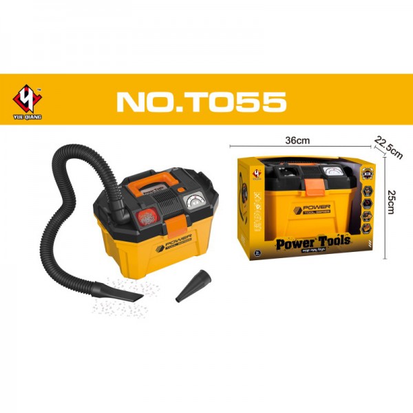 243703 Набір інструментів T055 пилосос-чемодан, звук, рух. дет., насадки, на бат-ціі, в кор-ці,32-23,5-23см