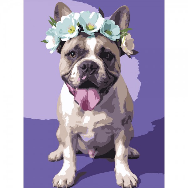 247695 Картина за номерами Strateg Пес у віночку 30Х40 (SS-1283)