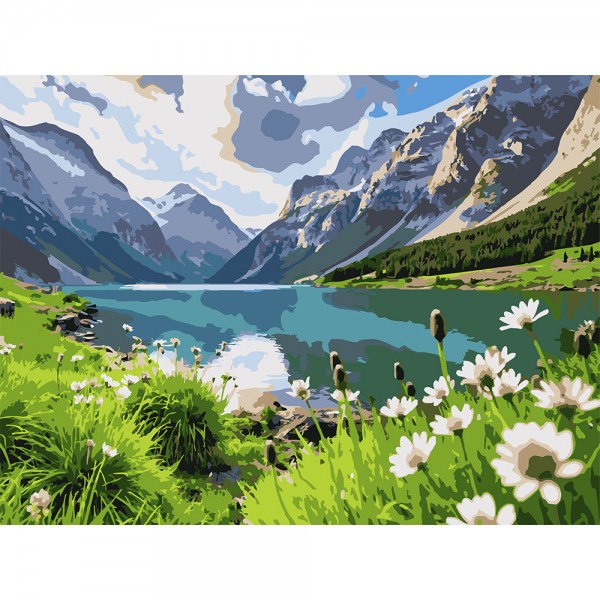 247698 Картина за номерами Strateg Альпійська долина 30Х40 (SS-1292)