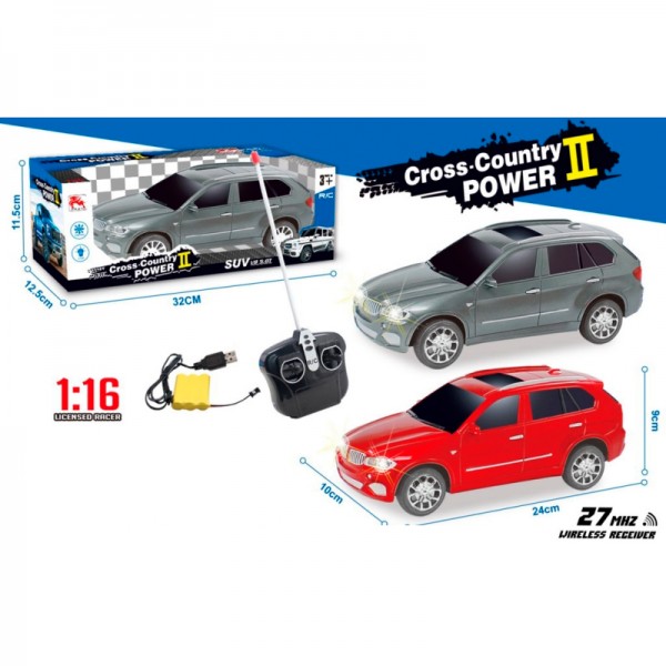 261368 Джип 8578-1A р/к, акум, 1:16, 24см, світло, гумові колеса, USBзарядне, 2 кольори, в коробці