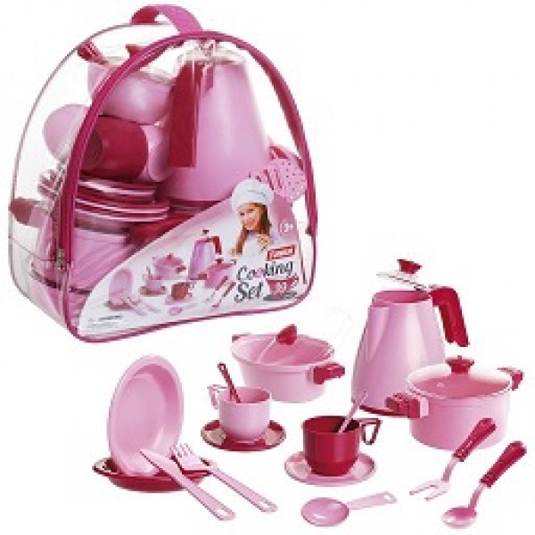 136276 Набір посуду “Cooking Set” (39 pcs) рожева кульок