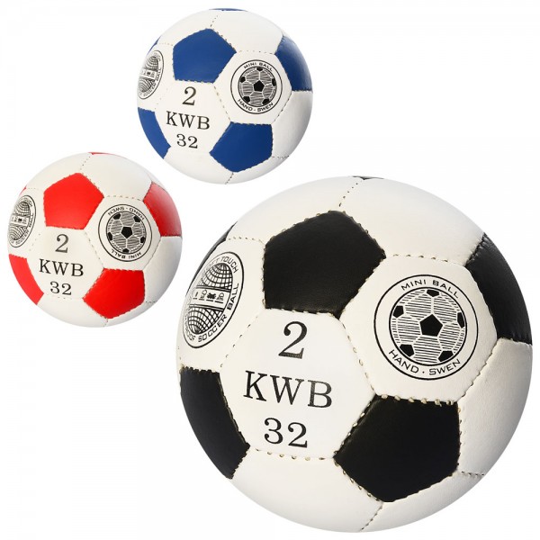 66016 М'яч футбольний OFFICIAL 2502-20 розмір 2, ПУ, 32 панелі, ручна работа, 110-130г,3 кольори,кул.