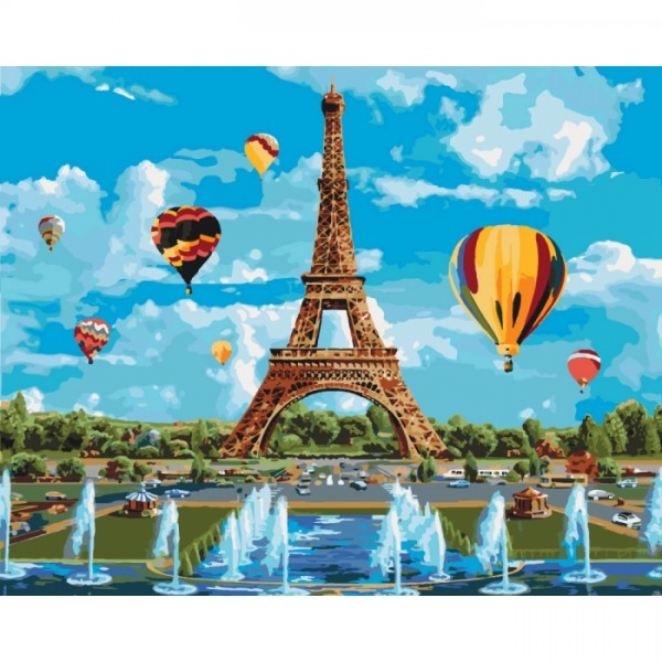 112862 Набір для розпису по номерах. Міський пейзаж "Місто кохання" 40х50см