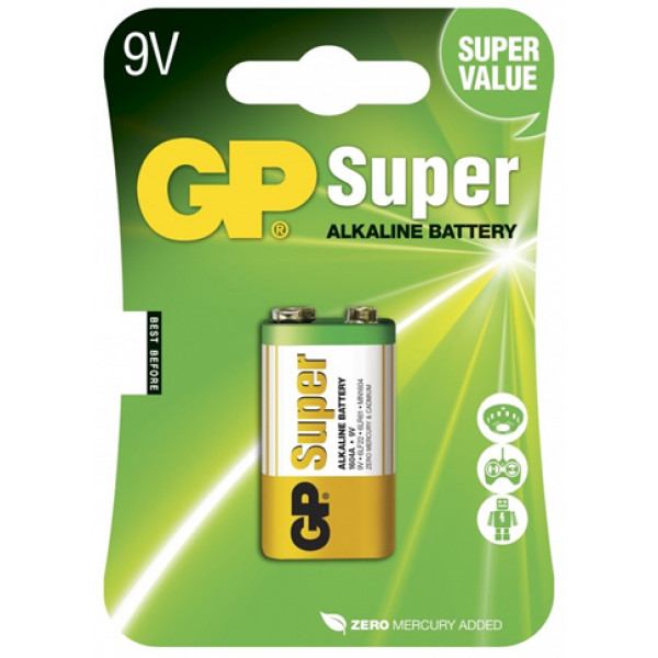 6628 Батарейка GP SUPER ALKALINE 9V 1604A-5UE1, 6LF22