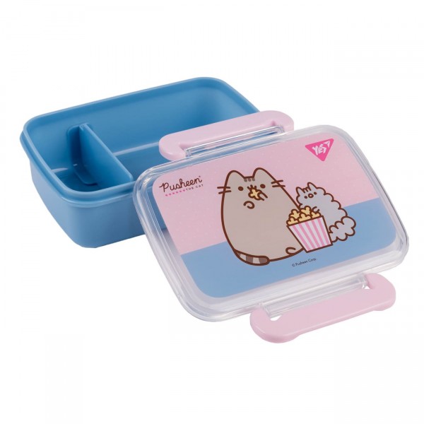227975 Контeйнер Yes "Pusheen" 420 мл, блакитно-рожевий