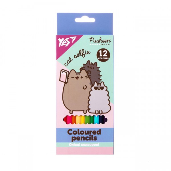 224540 Олівці кольорові Yes 12 кол. "Pusheen"