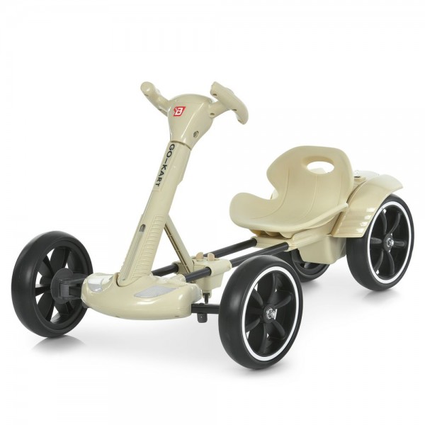 244953 Електрокарт M 6072EBR-13 радіок.2,4G, 1мотори35W, 1акум6V4AH, EVA, BLUETOOTH, музика, світло,бежевий