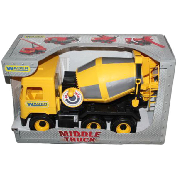 54507 Авто "Middle truck" бетонозмішувач (жовтий) в коробці