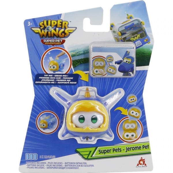 184524 Ігрова фігурка Super Wings Super Pet Джером улюбленець (Jerome pet), світло