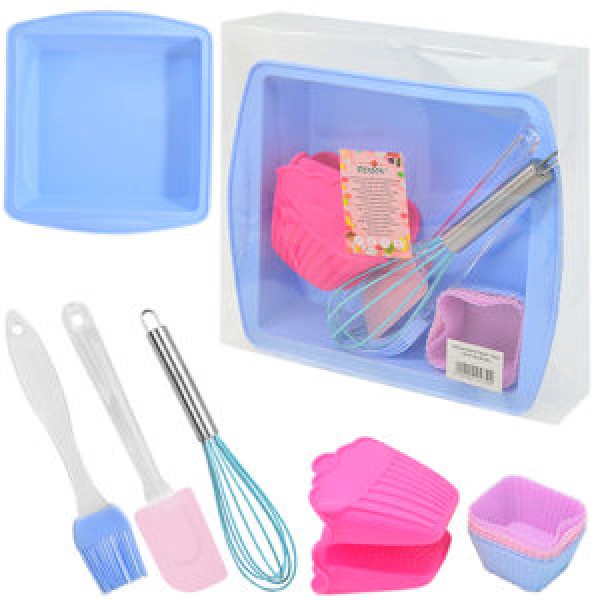 121499 Набір для випічки силікон "Square" 11пр/наб 24*24*3.5см MH-3918 (24наб)