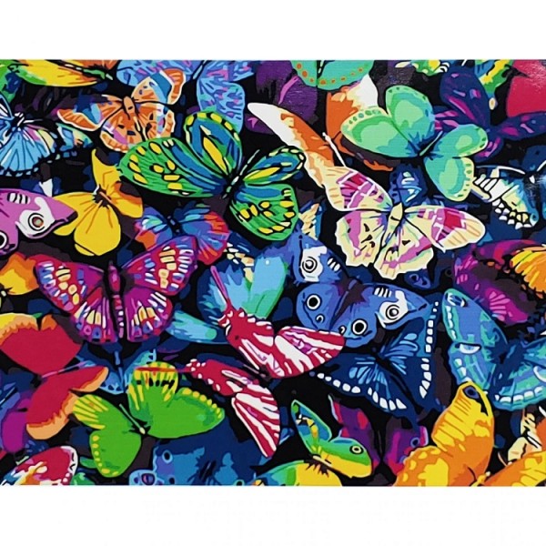 150999 Набір для розпису по номерах Різнобарвні метелики Strateg розміром 40х50 см (GS008)
