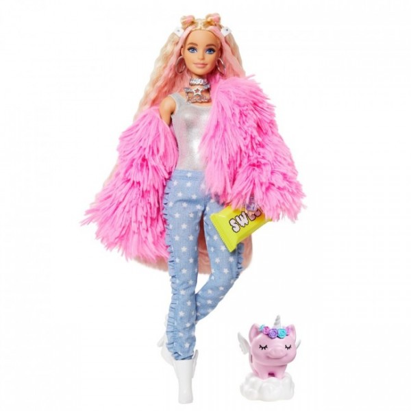 131953 Лялька Barbie "Екстра" у рожевому пухнастому жакеті
