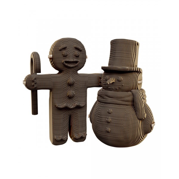 192609 Картонний конструктор Cartonic 3D Puzzle GINGERBREAD MAN AND SNOWMAN