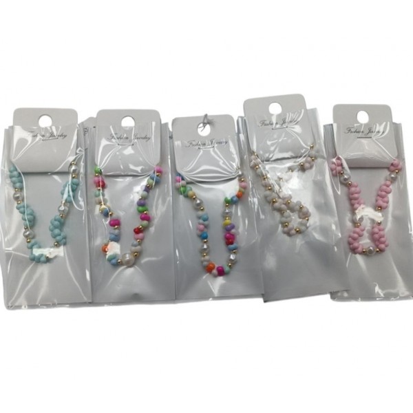 227737 Браслет FG241025108 намистини, мікс кольорів, хедер, кул., 5-10-1 см.