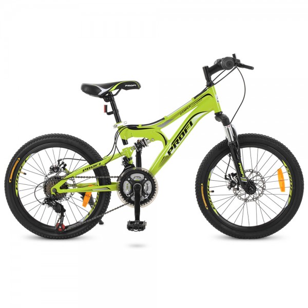 22480 Велосипед G20DAMPER S20.4 20'' мет. рама 12 ", 18SP, алюм. DB, зелений.