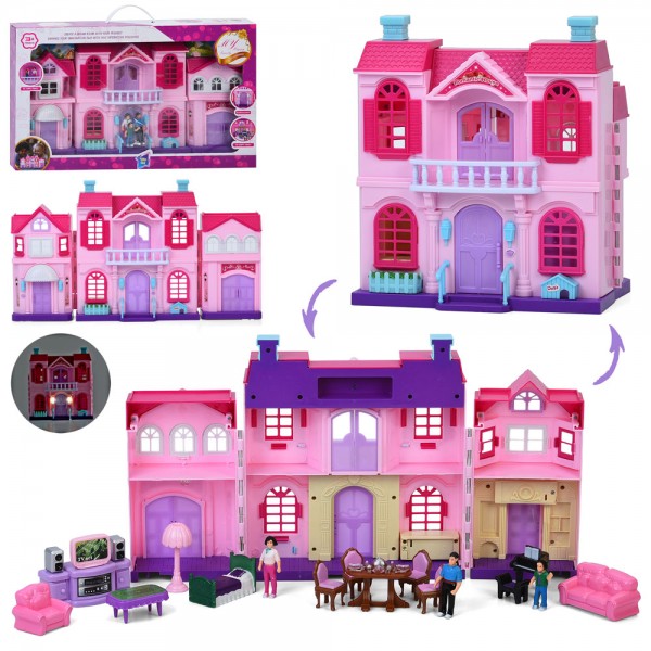 243465 Будиночок 16924 (16шт) 27-24,5-14см, звук, світло, меблі, фігурки 3шт, на бат-ці, в кор-ці, 50,5-31-9,5см