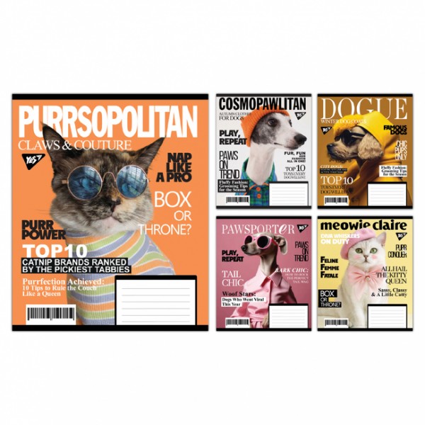 229908 А5/48 кл. Yes Animal's fashion, зошит учнівський загальний