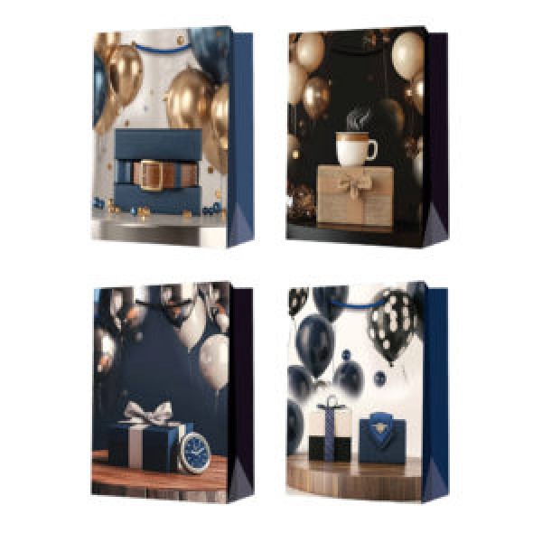 263134 Пакет подарунковий паперовий M "Gentleman Gifts" 26*32*10см