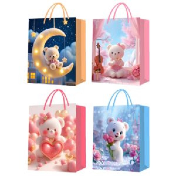 263137 Пакет подарунковий паперовий M "Teddy Dreams" 26*32*12см