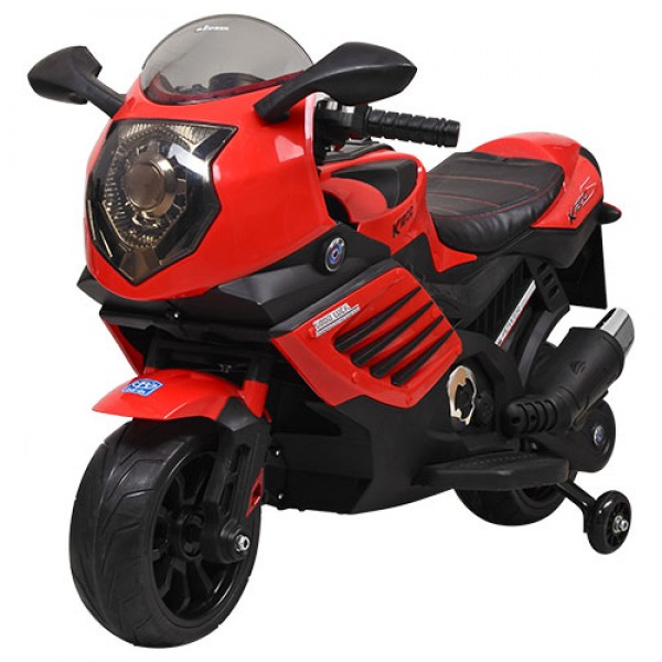 35050 Мотоцикл M 3578EL-3 2 мотори 20W, 2 акум. 6V/4,5AH, колеса EVA, шкіряне сидіння, червоний.