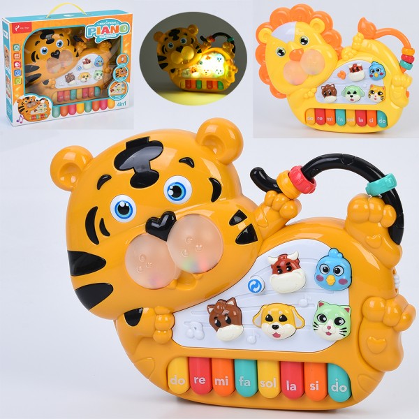246535 Піаніно 805-806 тварина, 25,5-21-5,5см, муз., звук(англ), звуки тварин,світло, 4 реж.бат,,кор.