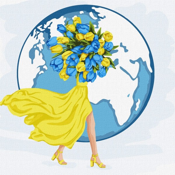 145711 Набір для розпису по номерах. "Разом зі світом " 40х40см