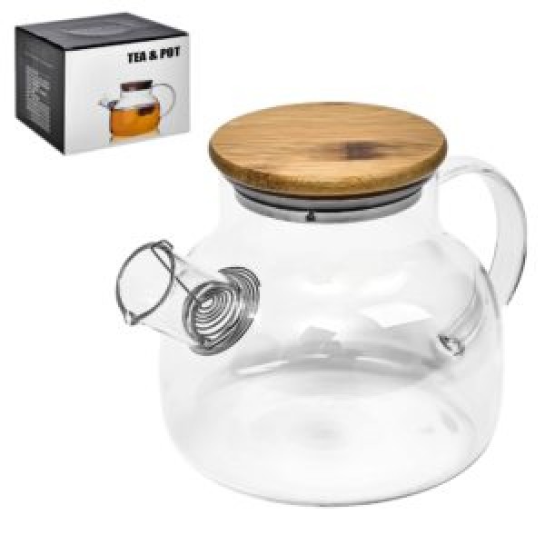 162881 Заварник- графін "Fusion" 1.0л з пружиною-ситом та бамбуковою кришкою R92188