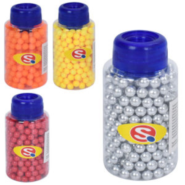 249414 Кулі SQU-047 (360шт) пластик, 4 кольори, в колбі, 7,5-4-4см