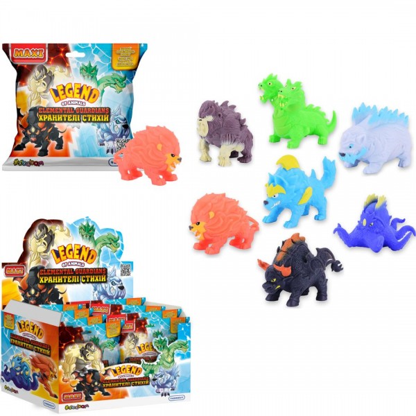 248956 Стретч-іграшка у вигляді тварини серії "LEGEND OF ANIMALS МАКСІ" – ХРАНИТЕЛІ СТИХІЙ (у диспл.)