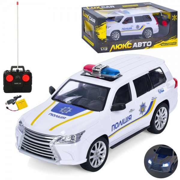 154961 Машина M 5011 радіокер., 1:12, поліція, гумові колеса, акум., USB,світло, кор., 46-19-18 см.