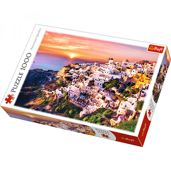 12677 Дитячі іграшки головоломки-пазли з картону Puzzles - "1000" - Sunset over Santorini / Trefl