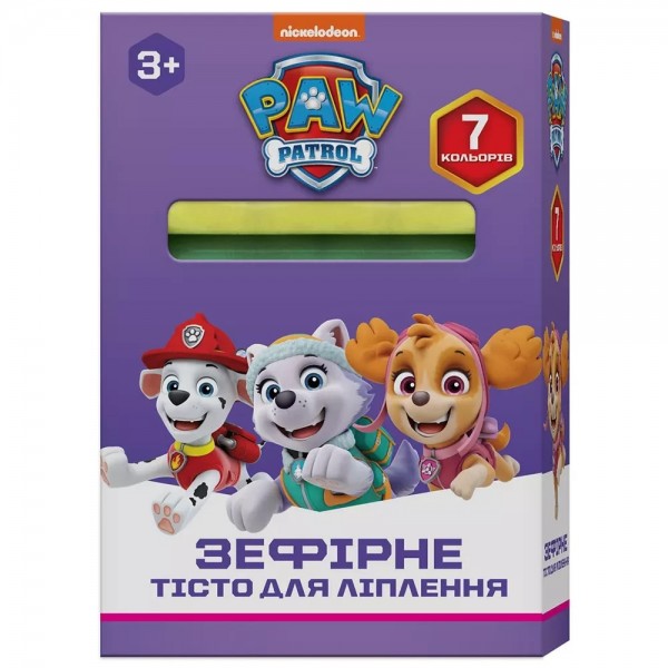 150386 Зефірне тісто для ліплення. Набір із 7 кольорів по 6 г. TM "PAW Patrol" (фіолетовий дизайн)