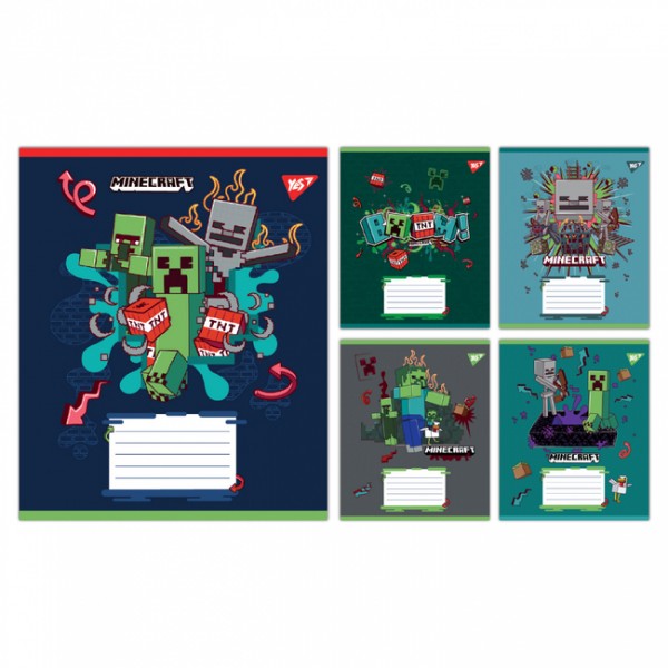 236724 А5/12 кос. Yes Minecraft Heroes, зошит учнівський шкільний