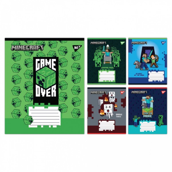 236729 А5/12 лін. Yes Minecraft Walls, зошит учнівський шкільний