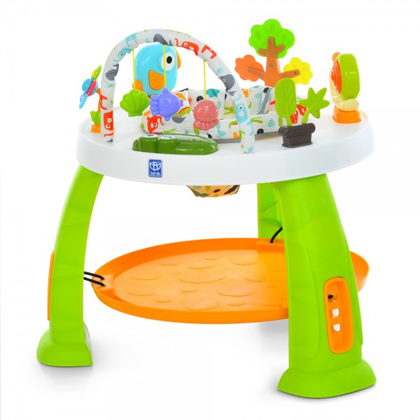 244056 Розвиваючий центр-стрибунець M 6243-5 3в1(столик-лего,оберт.сидіння,стриб.) муз.,світло, дуга з ігр.