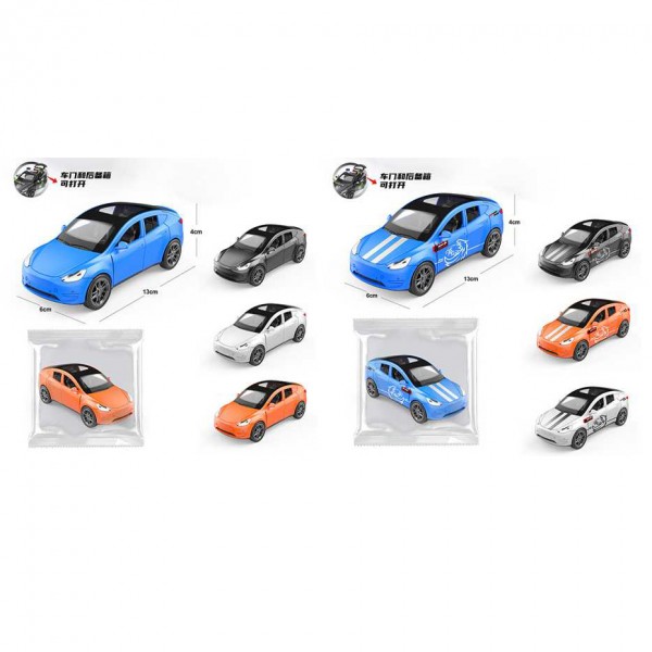 244041 Машина 555-1-2 інерц, 13см, відчиняються двері та багажник, 2 види/мікс кольорів, у пак.,12-16-4,5см