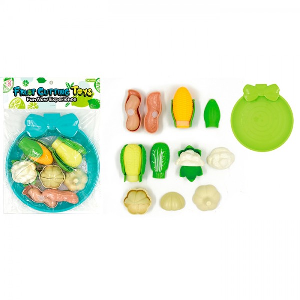 244037 Продукти 1015-25 на липучці, овочі, тарілка, 2 кольори, у пакеті, 22-31-5см