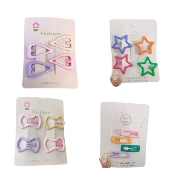 227763 Набір заколок FG241025009 набір 4 шт., 4 види, лист, кул., 10-7,5-0,5 см.