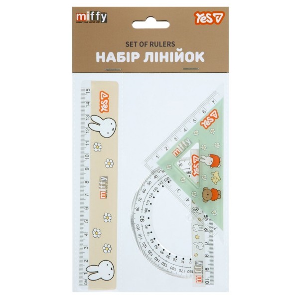 253632 Набір лінійок Yes (3 предмети) "Miffy", лінійка 15 см
