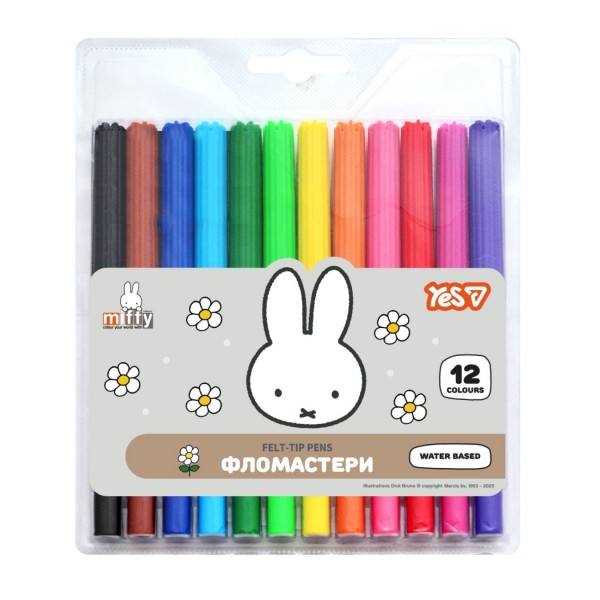 253654 Фломастери Yes 12 кольорів "Miffy"