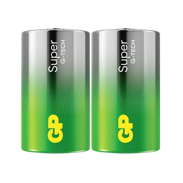 220565 Батарейка GP Super Alkaline 1,5V (LR20) лужна 13A21-S2 пвх плівка 2 штуки в упаковці 4891199219061