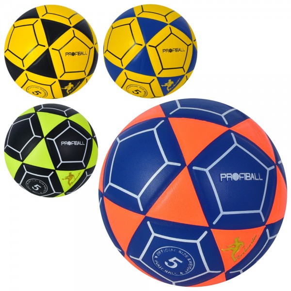 153527 М'яч футбольний MS 3589 розмір 5, ПВХ, ламінов., сітка, голка, 390-410г, 4 кольори, кул.