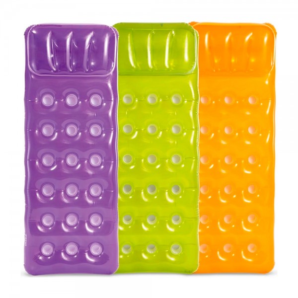 222466 Матрац 58890 надувний, 188-71см., 2 повітряні камери, навантаження до 100 кг., 3 кольори, кор.