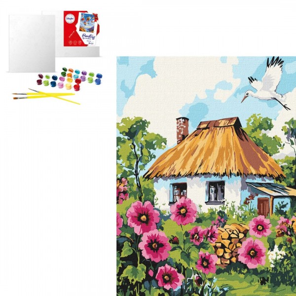 242978 KHO "Мальви біля хати" 30x40см