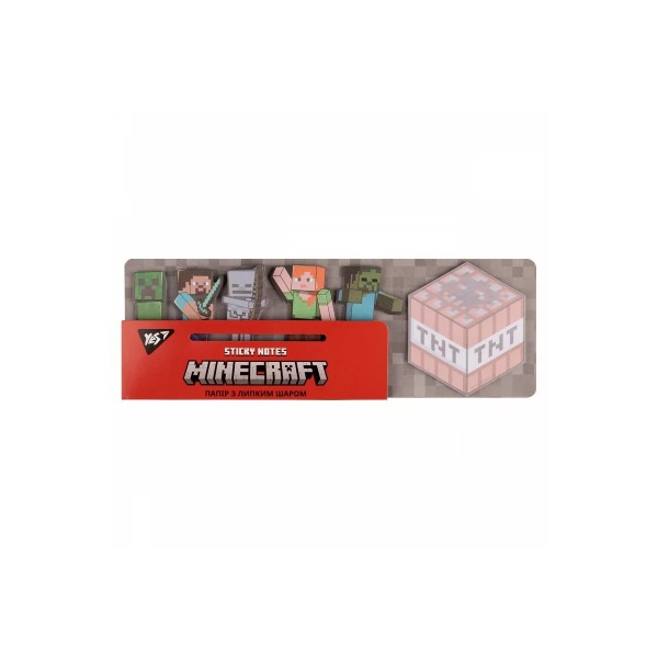 159731 Папір з липким шаром YES "Minecraft" в наборі 120 аркушів (6х20)